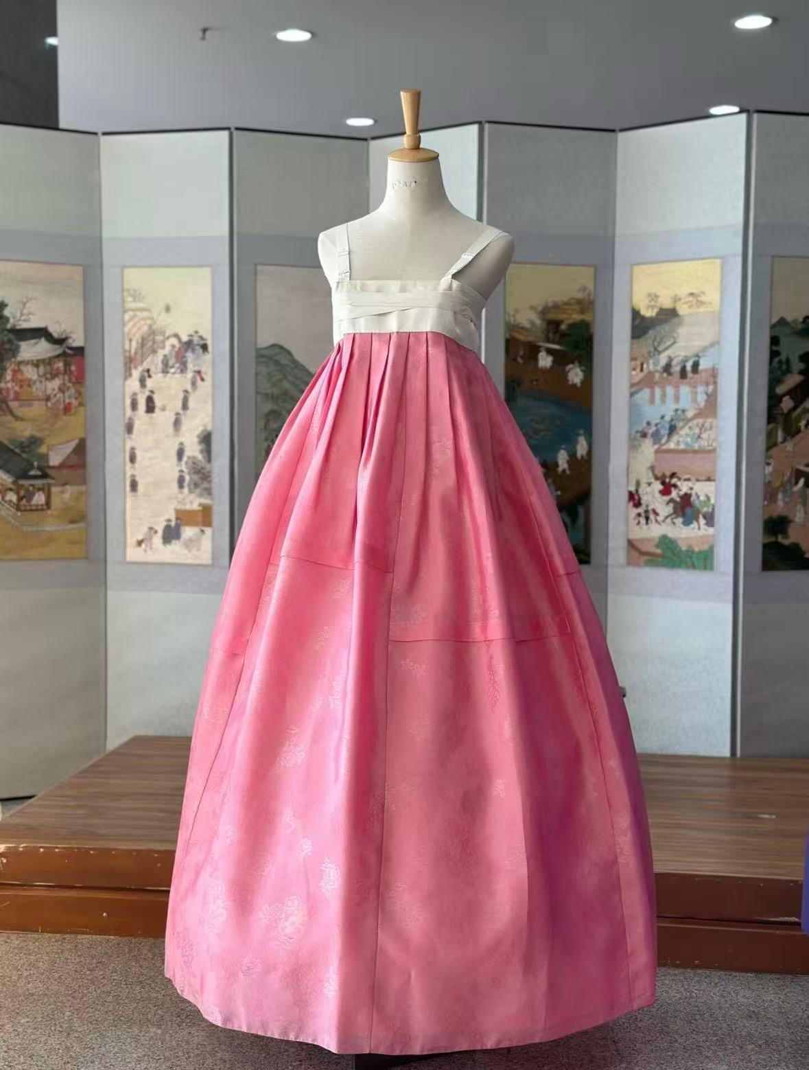 Korean Hanbok Set | Embroidered White Jeogori & Pink Skirt | Made in Korea - Image 9