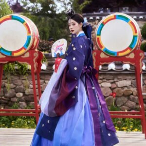 Blue Purple Hanbok | Korean Princess Dress | Traditional Joseon Style