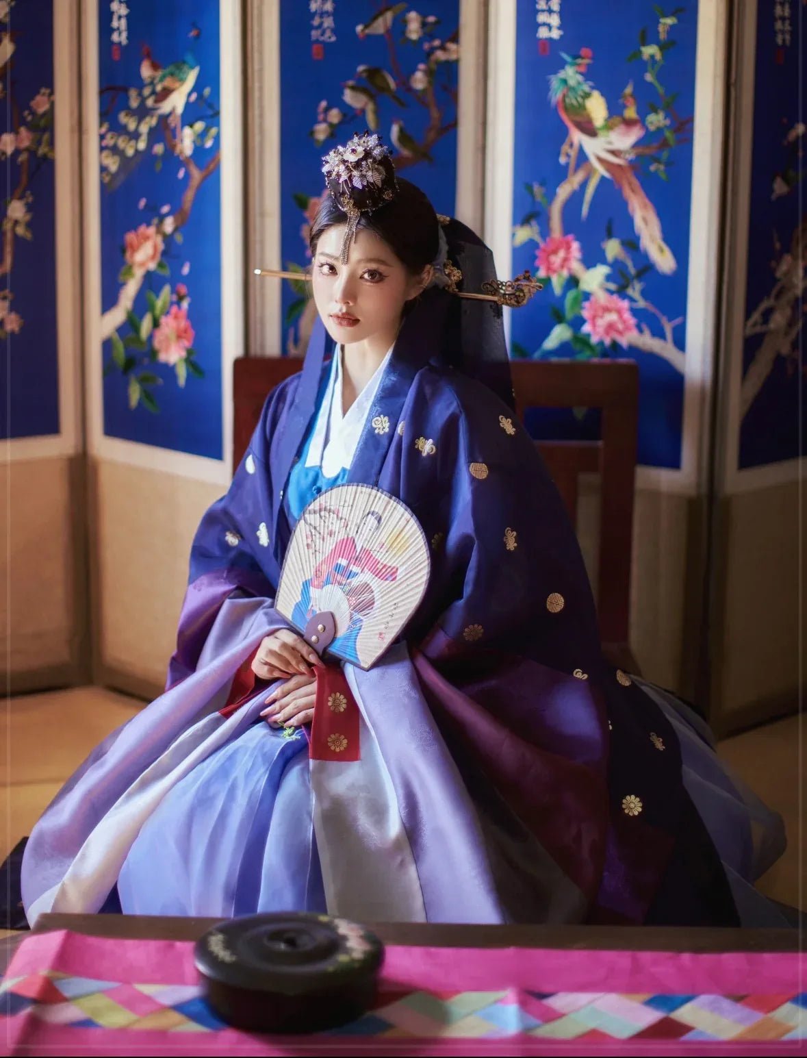 Blue Purple Hanbok | Korean Princess Dress | Traditional Joseon Style - Image 4