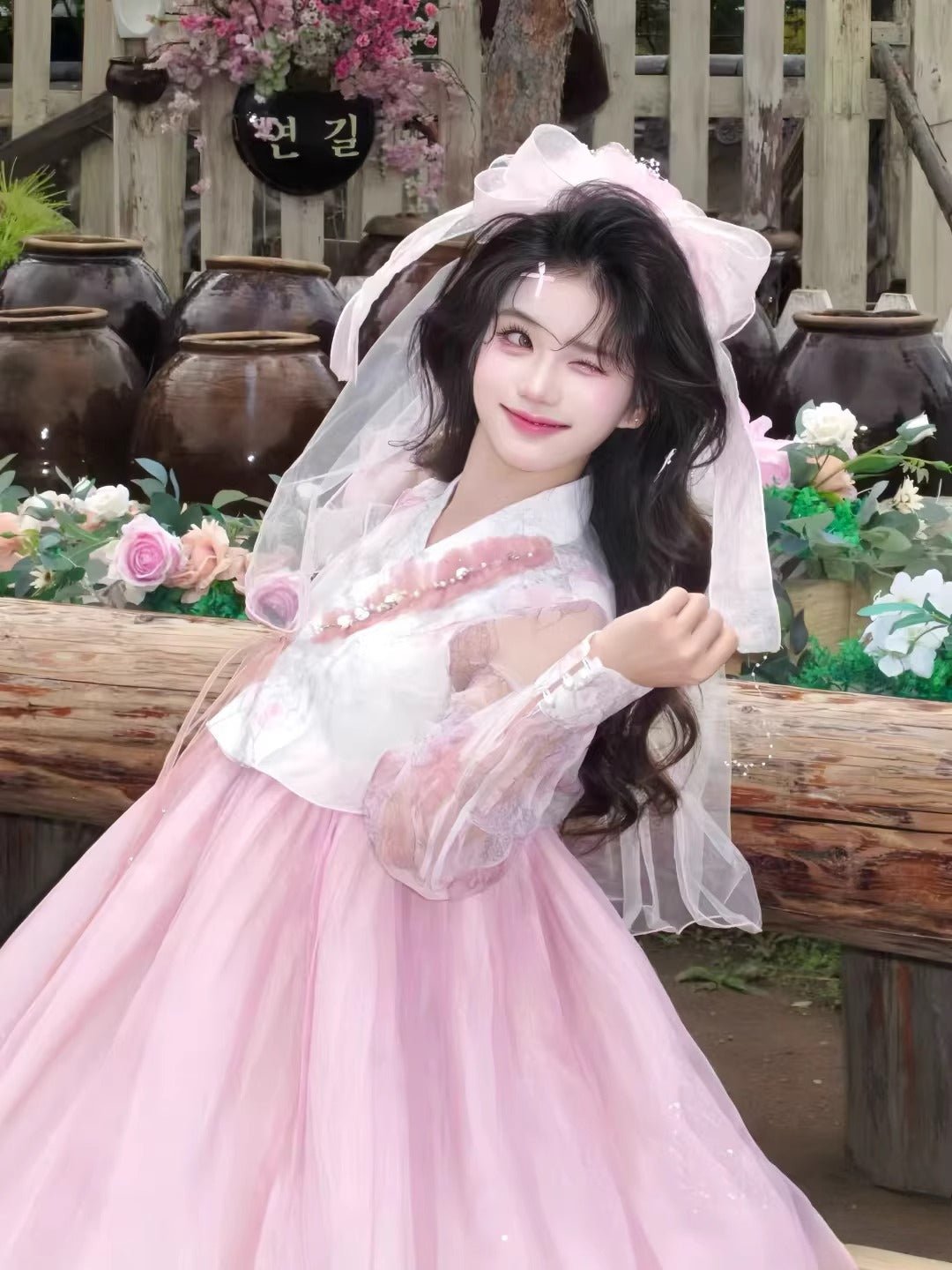 Pink Hanbok | Traditional Korean Court Dress for Event - Image 4