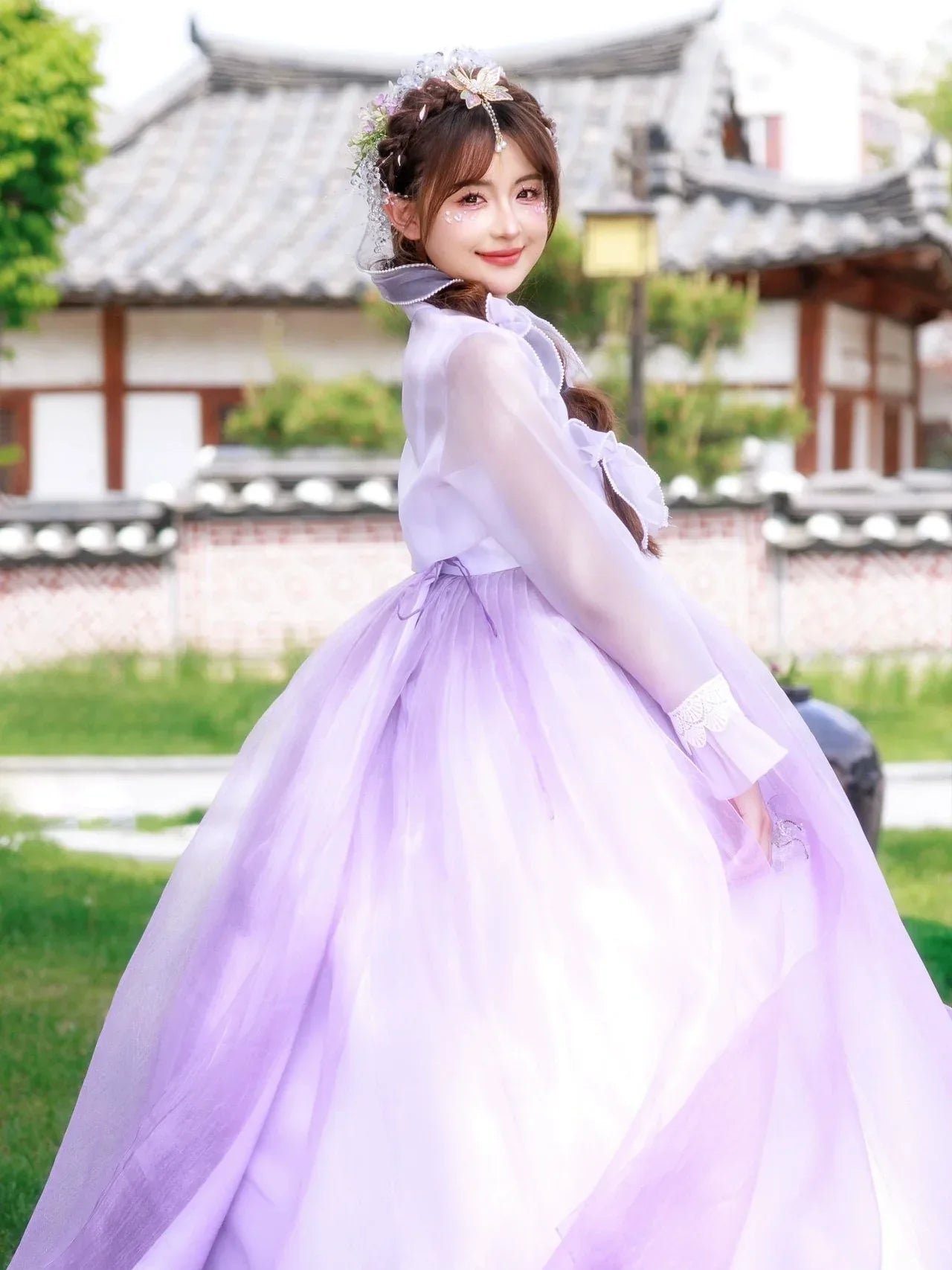Purple Hanbok | Korean Princess Palace Dress | Traditional Gown - Image 4