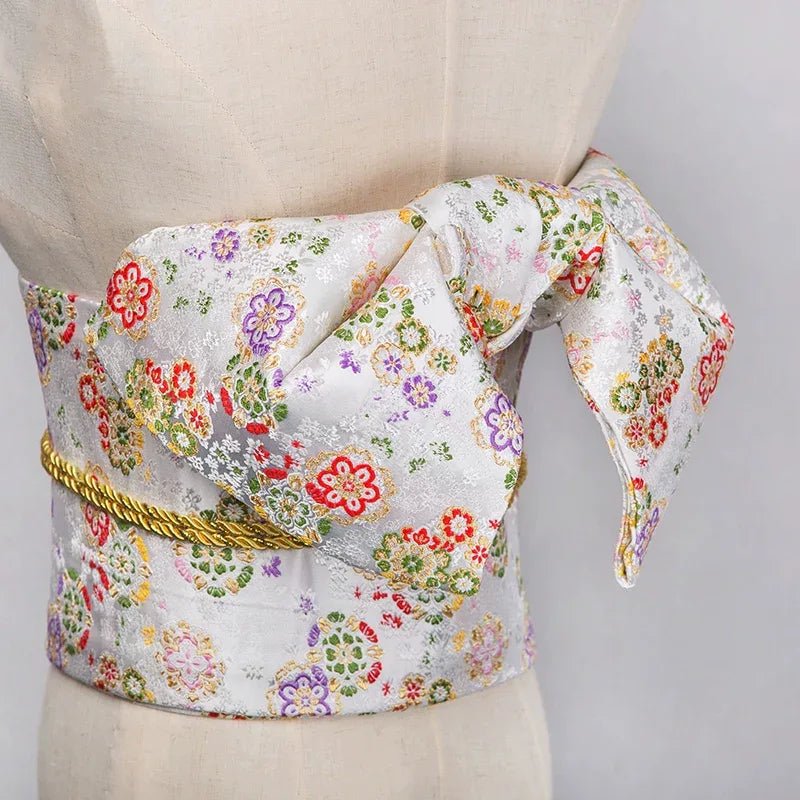 Japanese kimono waist seal Yukata belt gorgeous brocade bow belt styling knot waist seal - Image 43