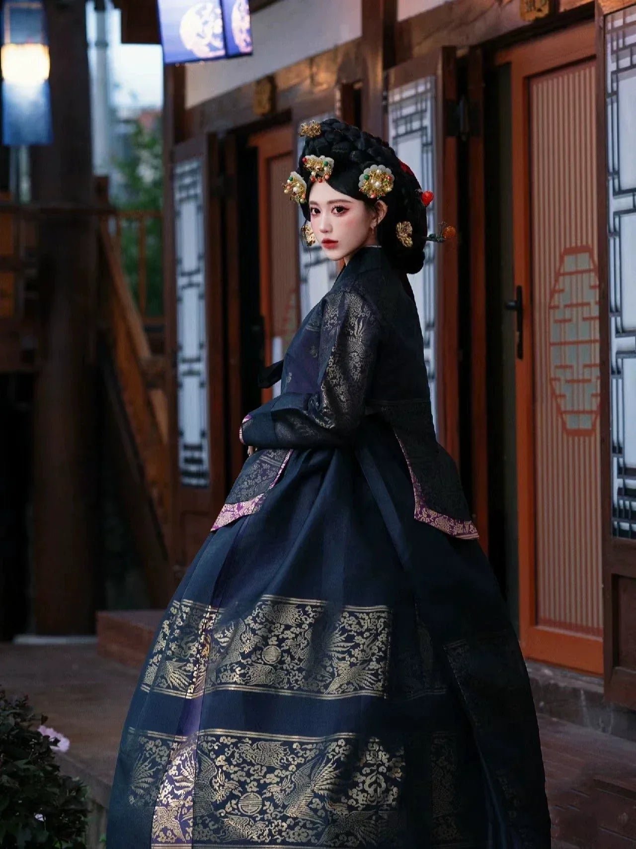 【ChiWu】Korean traditional court dress black ancient dress dance dress - Image 6