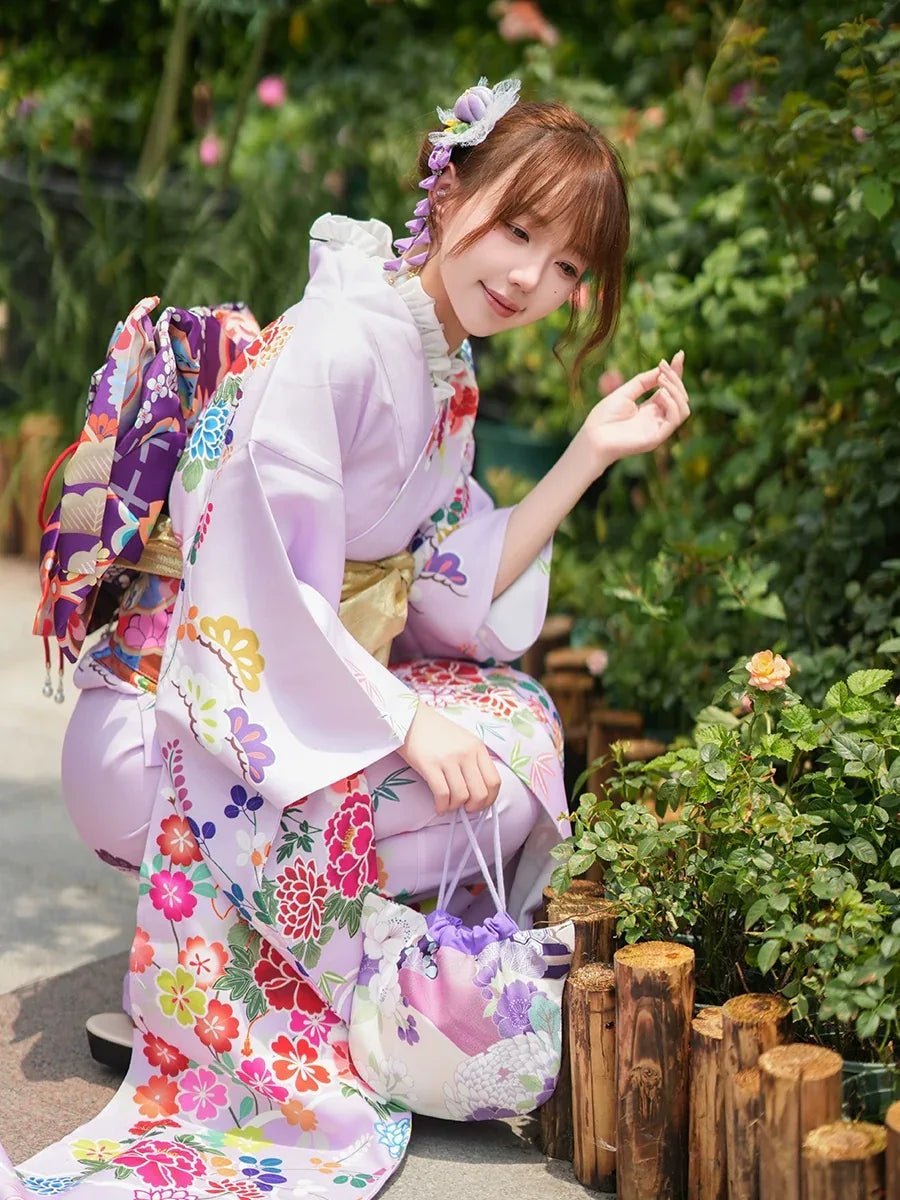 Kimono Women's Japanese Traditional Big Sleeve Improvement Dress and Dress Set Positioning Printing Bar Mitzvah Kimono - Image 4