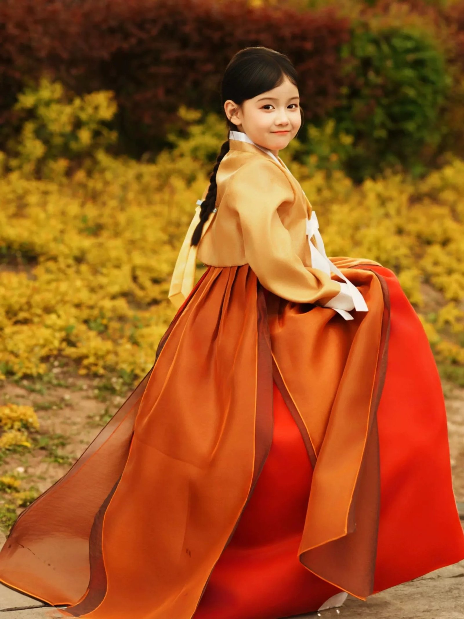 Family Matching Hanbok – Palace Style Brown Korean Ethnic Traditional Outfit - Image 7