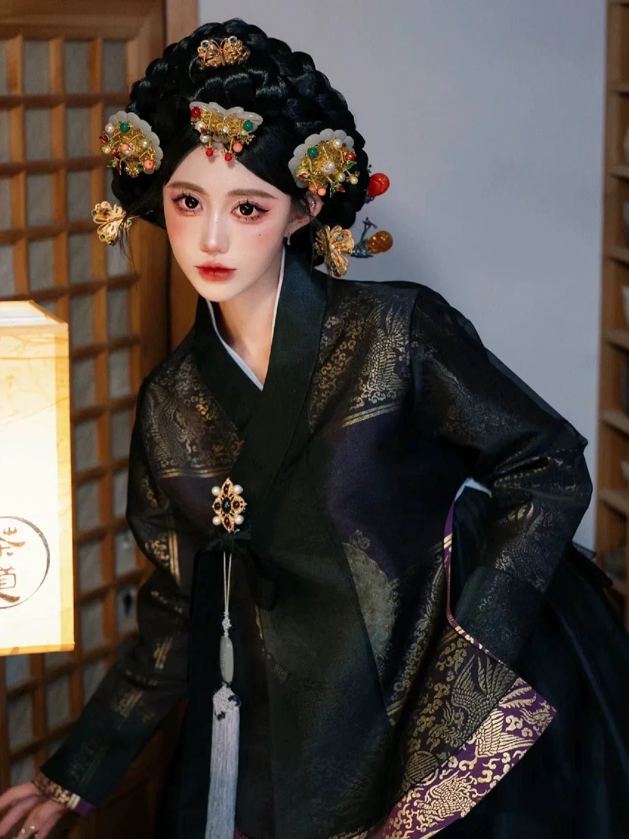 【ChiWu】Korean traditional court dress black ancient dress dance dress - Image 2