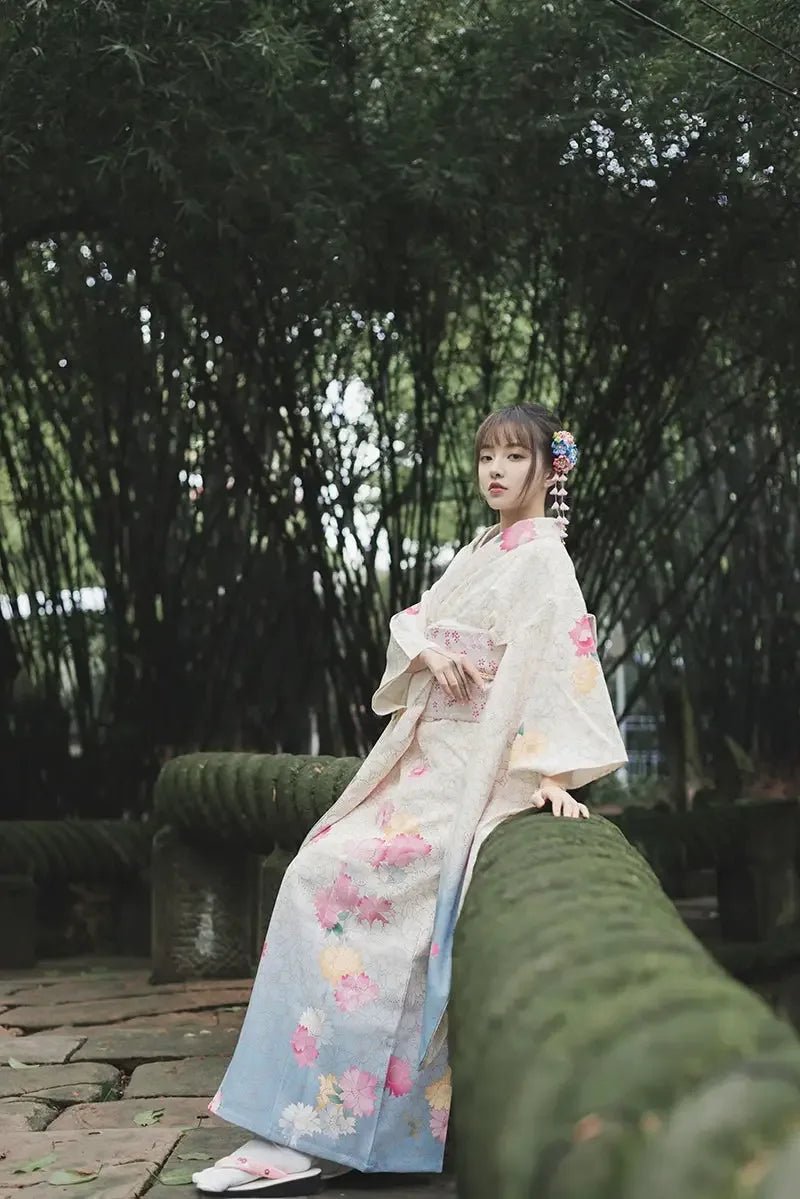 White Japanese kimono retro small sleeve modified kimono - Image 12