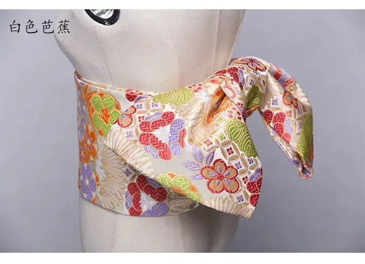 Japanese kimono waist seal Yukata belt gorgeous brocade bow belt styling knot waist seal - Image 9