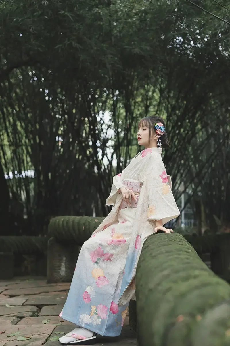 White Japanese kimono retro small sleeve modified kimono - Image 11