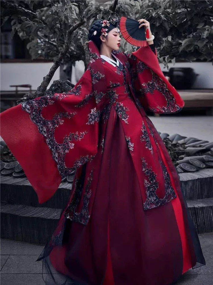 Red Princess Hanbok Wedding Dress | Authentic Korean Palace Style Bridal Gown for Weddings & Photoshoots - Image 7