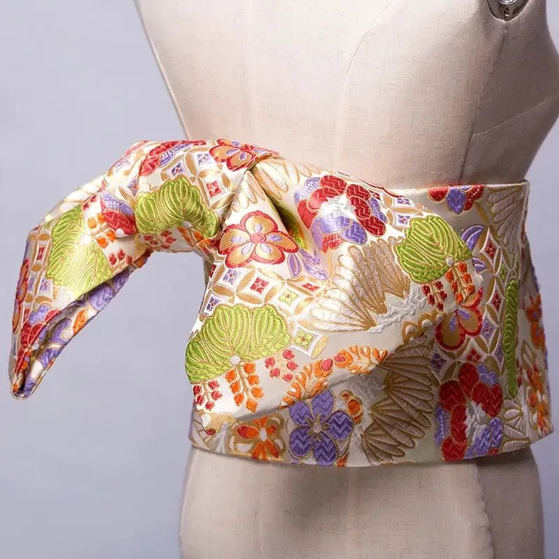 Japanese kimono waist seal Yukata belt gorgeous brocade bow belt styling knot waist seal - Image 2