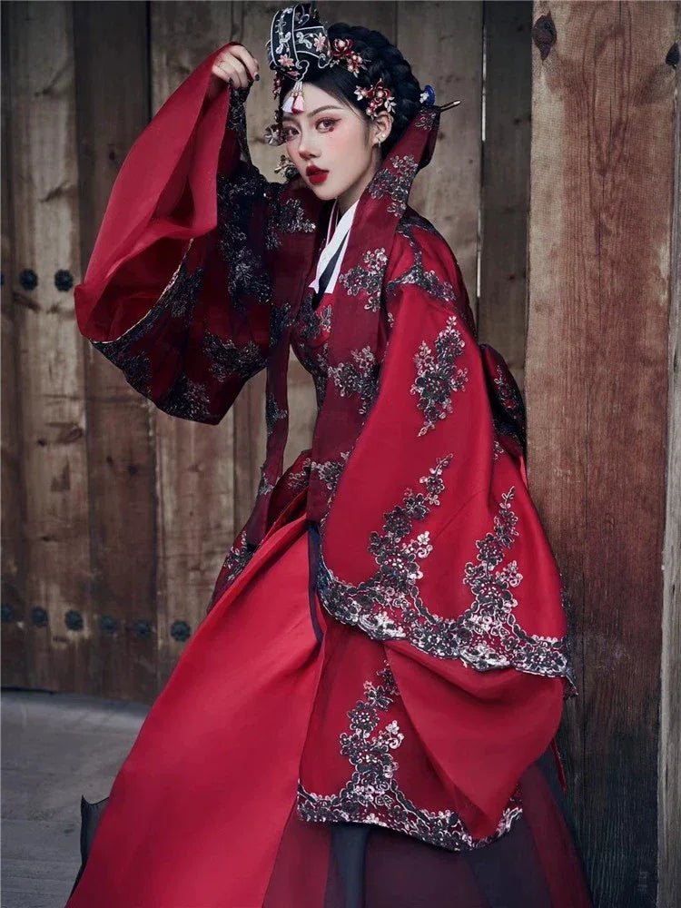 Red Princess Hanbok Wedding Dress | Authentic Korean Palace Style Bridal Gown for Weddings & Photoshoots - Image 11