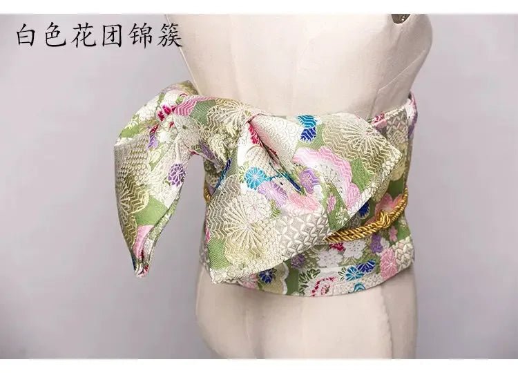 Japanese kimono waist seal Yukata belt gorgeous brocade bow belt styling knot waist seal - Image 32