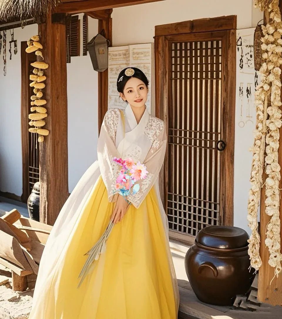 White purple Korean female high-end genuine Yanji court hanbok - Image 20