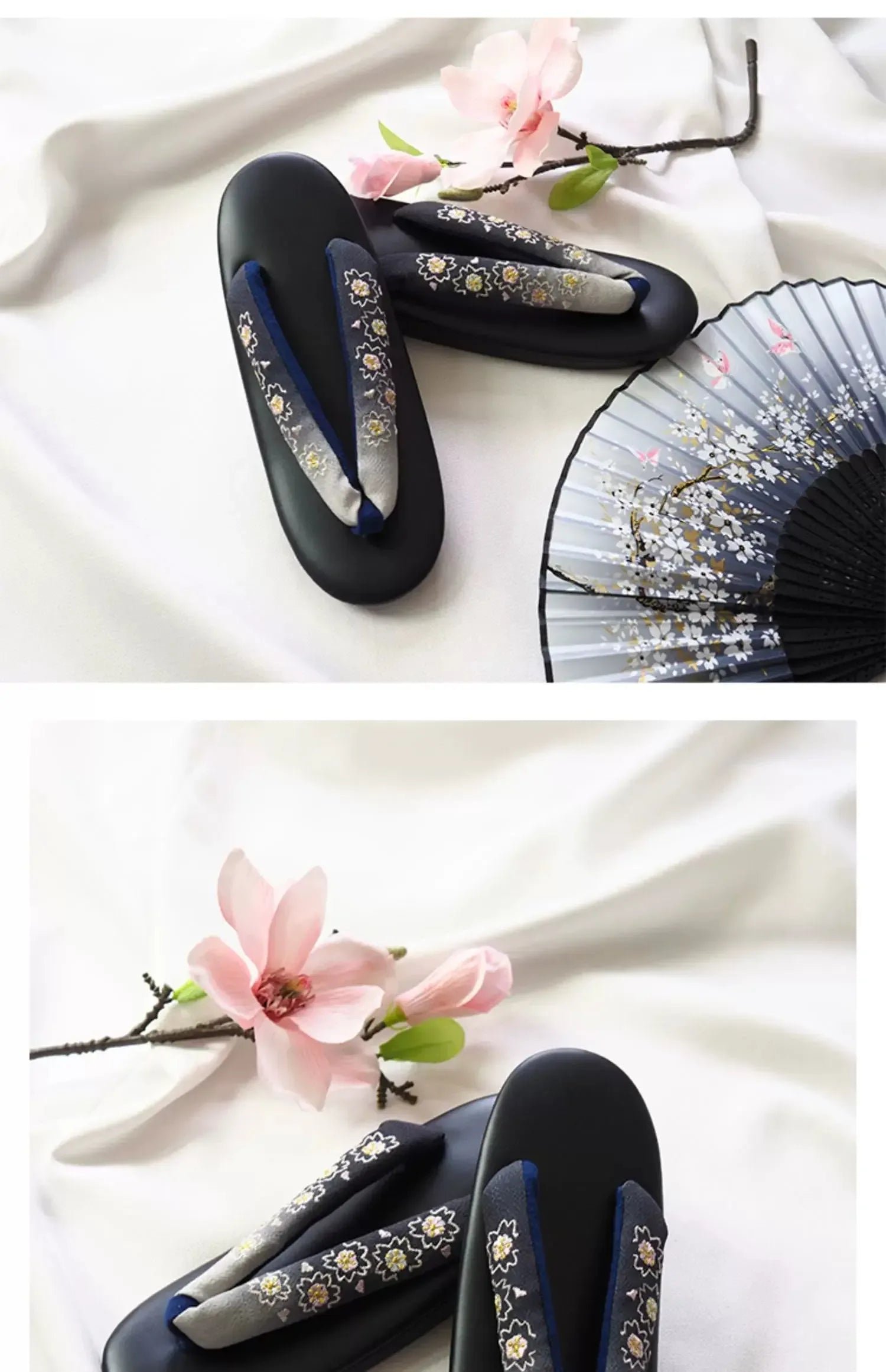 Japanese formal kimono women's shoes embroidery gradual change grass shoes - Image 7