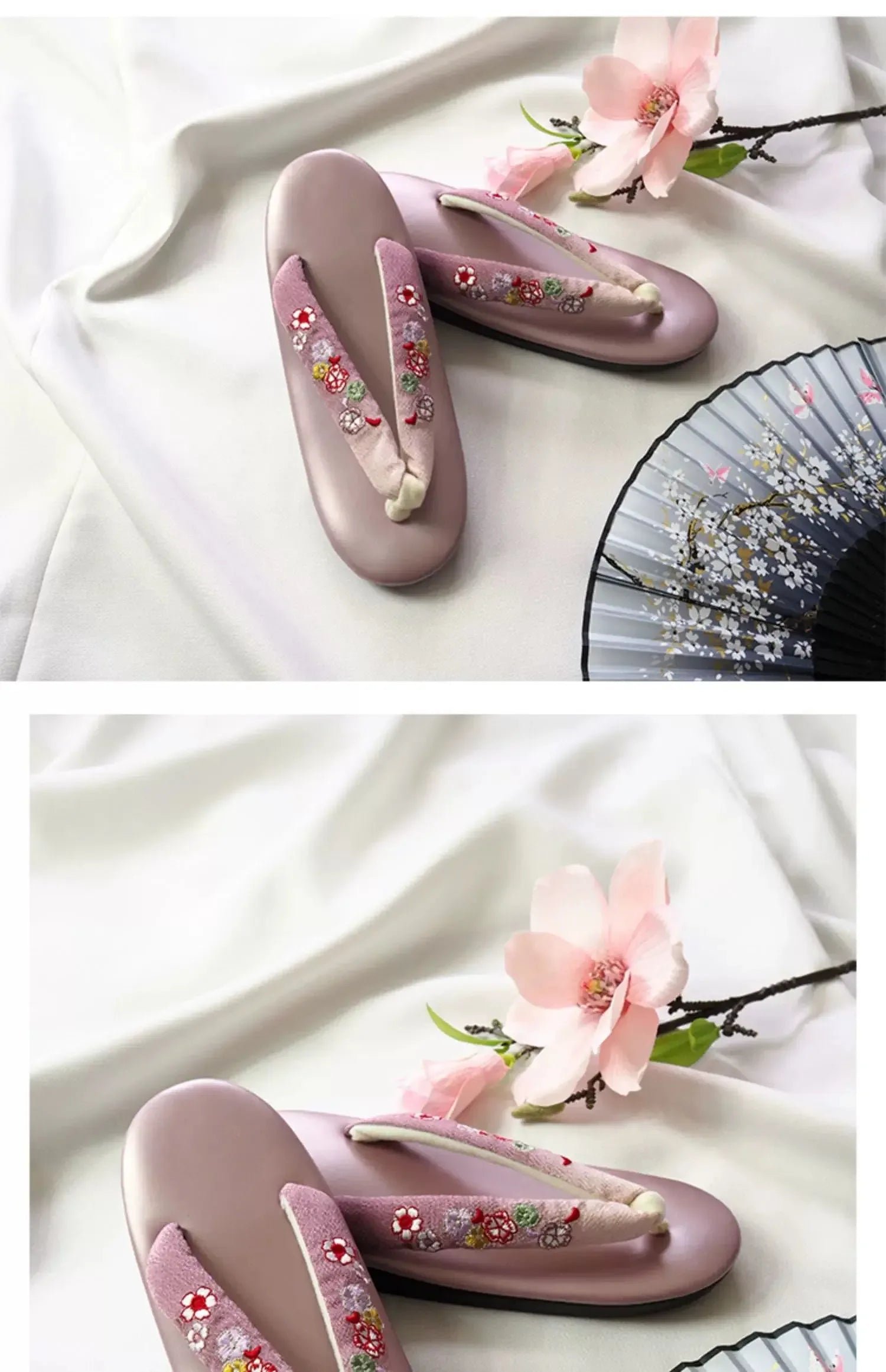 Japanese formal kimono women's shoes embroidery gradual change grass shoes - Image 10