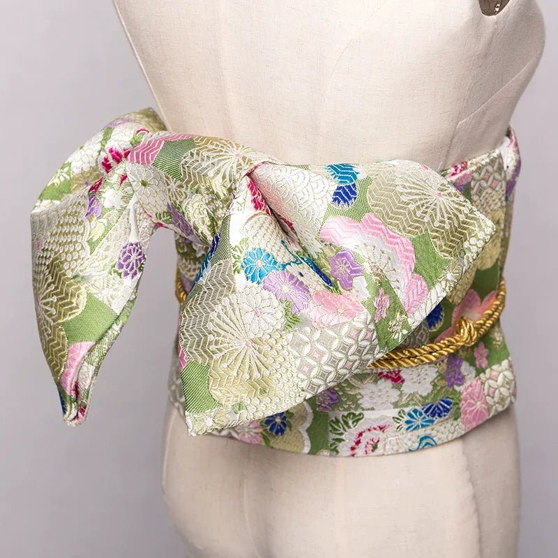 Japanese kimono waist seal Yukata belt gorgeous brocade bow belt styling knot waist seal - Image 41