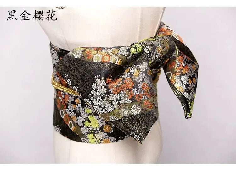 Japanese kimono waist seal Yukata belt gorgeous brocade bow belt styling knot waist seal - Image 15