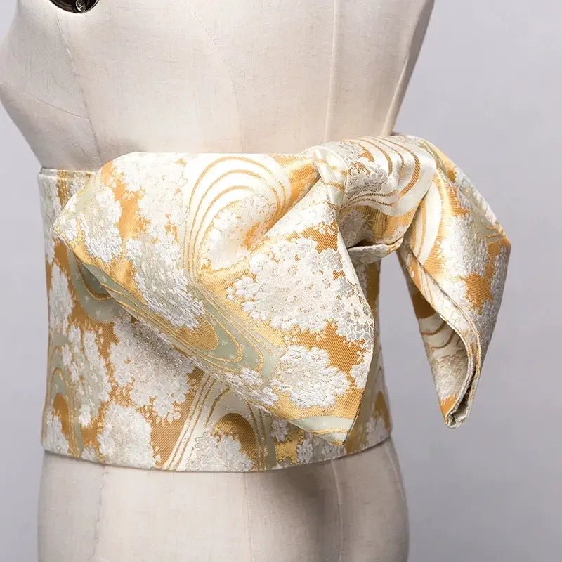 Japanese kimono waist seal Yukata belt gorgeous brocade bow belt styling knot waist seal - Image 3