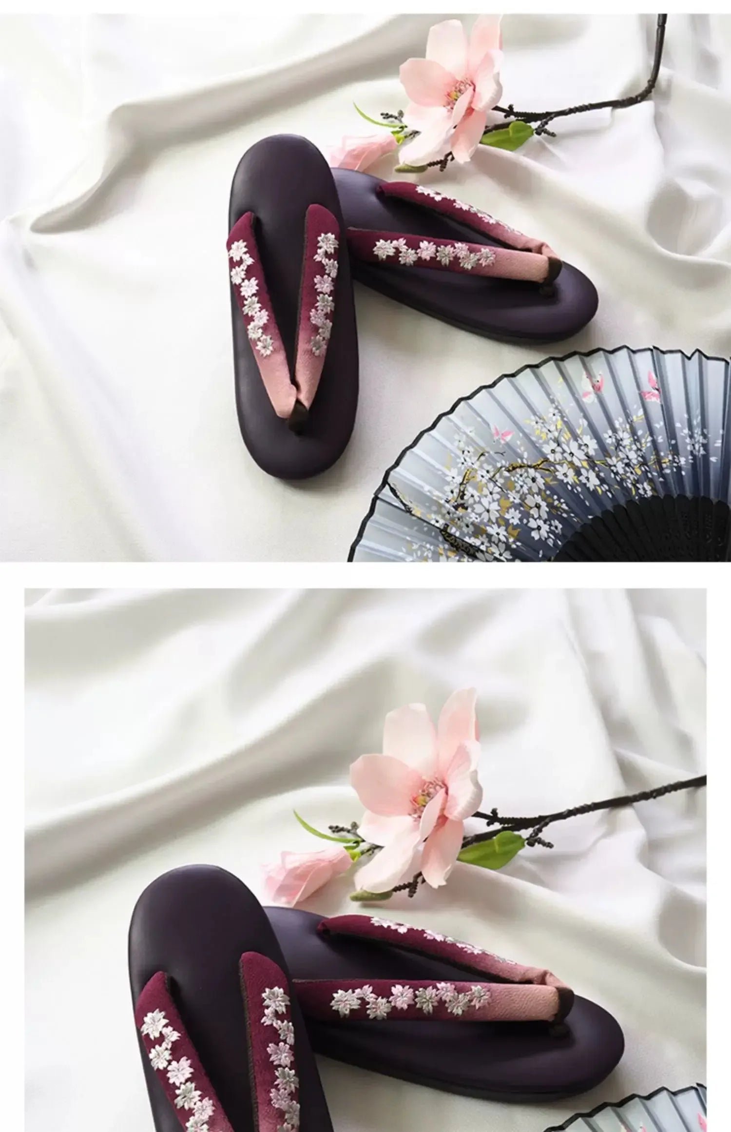 Japanese formal kimono women's shoes embroidery gradual change grass shoes - Image 11