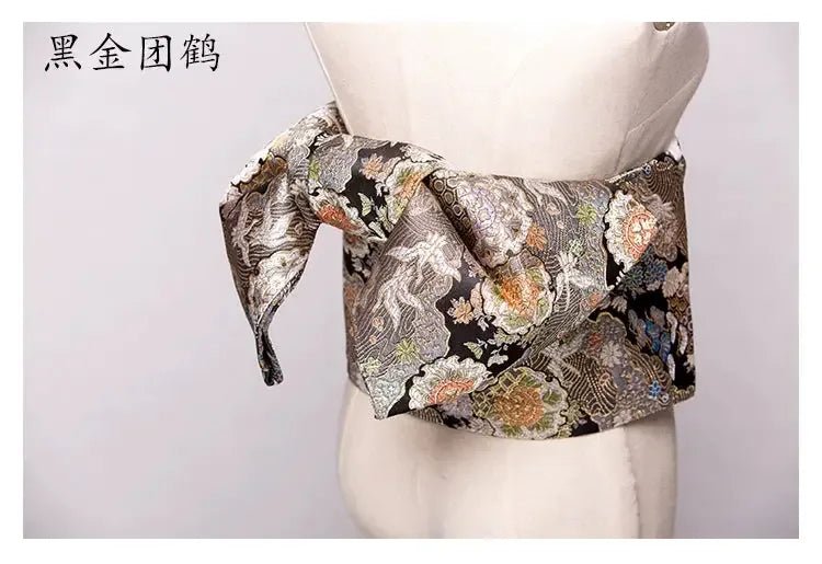 Japanese kimono waist seal Yukata belt gorgeous brocade bow belt styling knot waist seal - Image 11