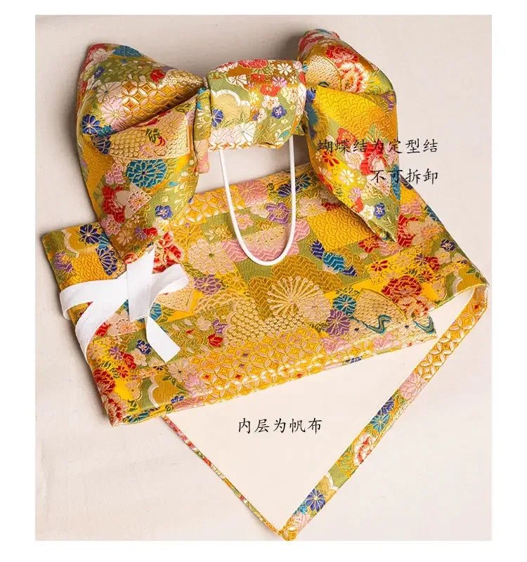 Japanese kimono waist seal Yukata belt gorgeous brocade bow belt styling knot waist seal - Image 33