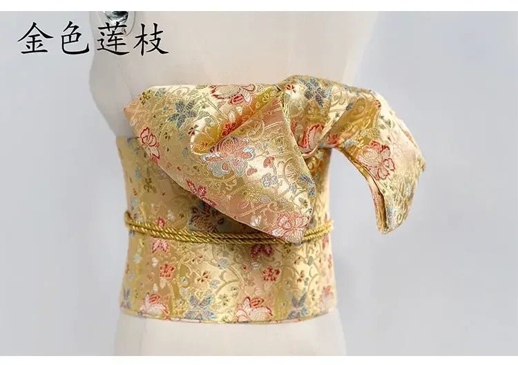 Japanese kimono waist seal Yukata belt gorgeous brocade bow belt styling knot waist seal - Image 27