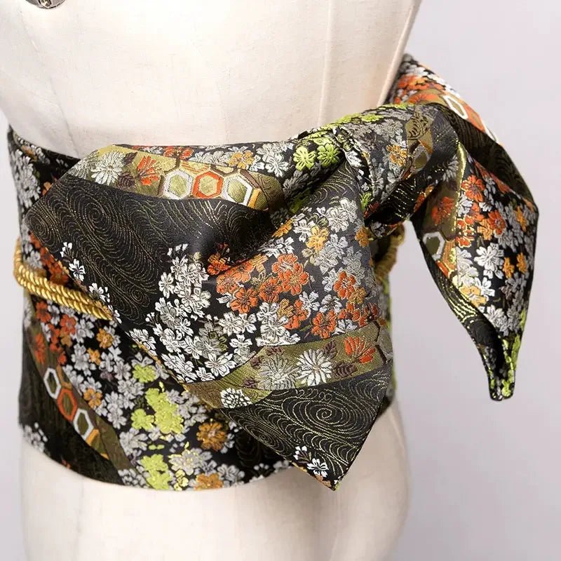 Japanese kimono waist seal Yukata belt gorgeous brocade bow belt styling knot waist seal - Image 37