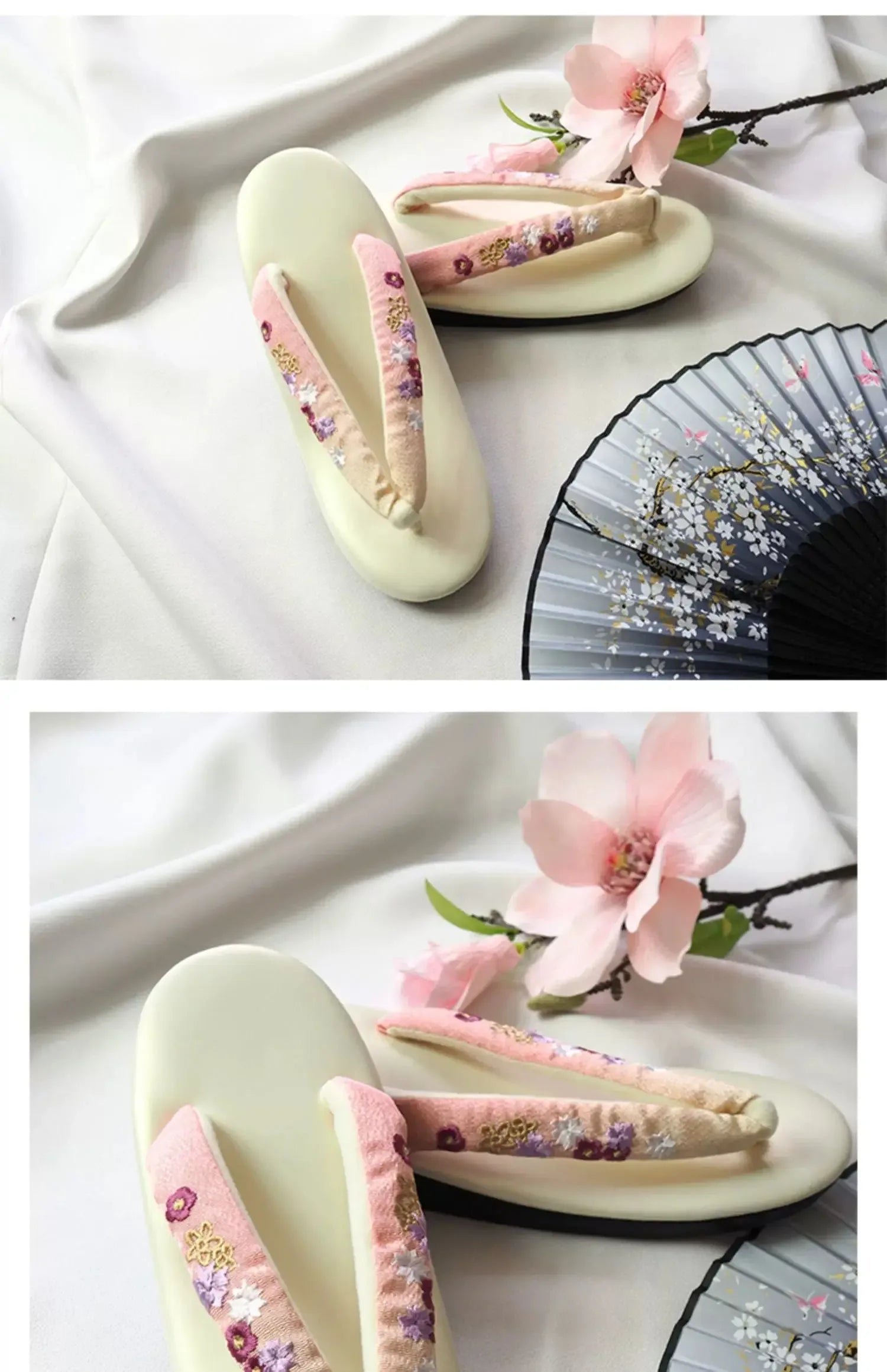 Japanese formal kimono women's shoes embroidery gradual change grass shoes - Image 9