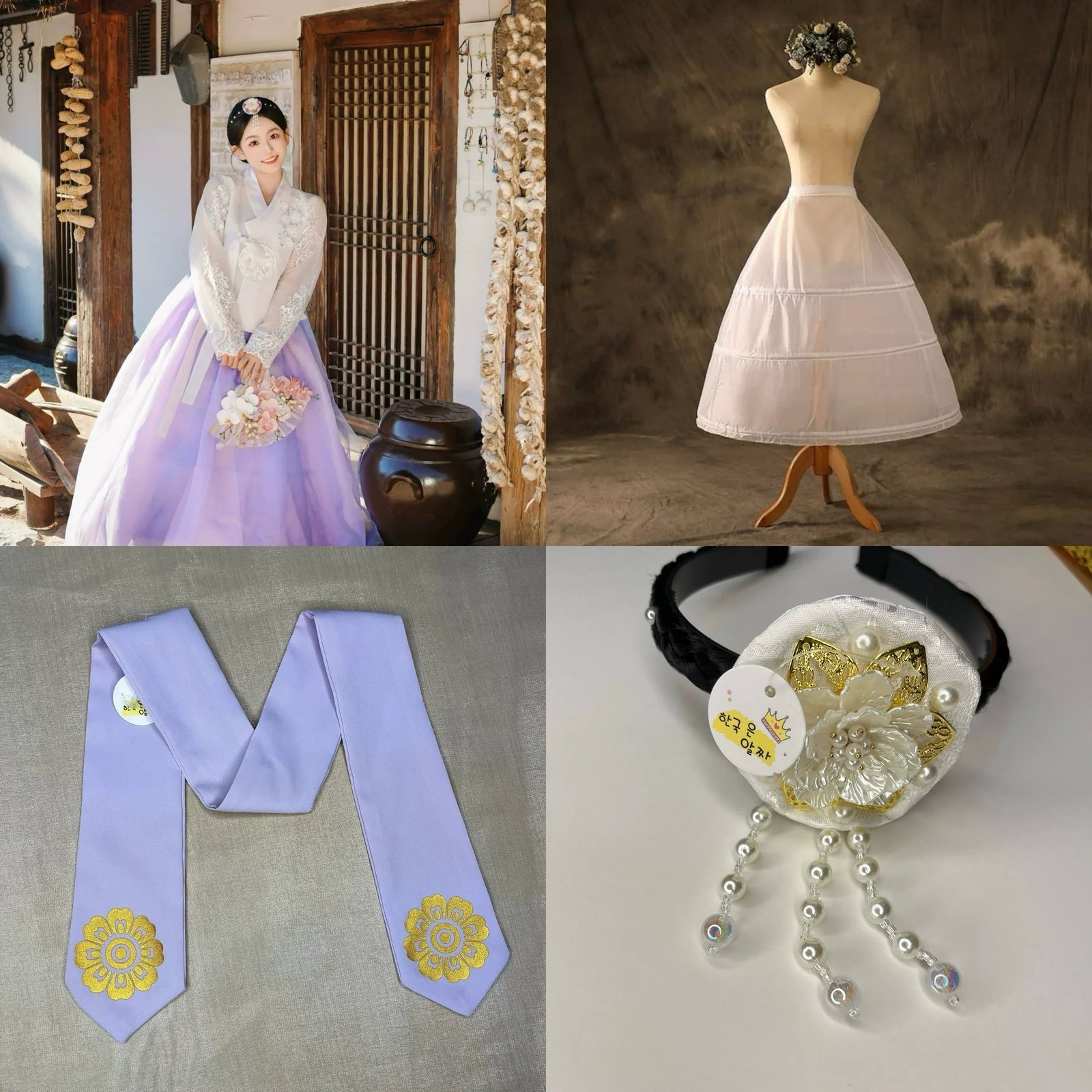 White purple Korean female high-end genuine Yanji court hanbok - Image 19