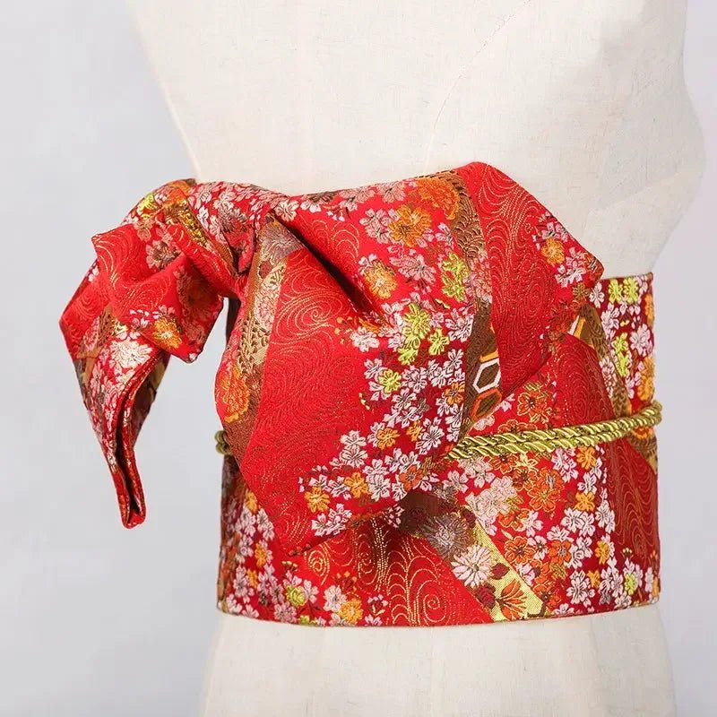 Japanese kimono waist seal Yukata belt gorgeous brocade bow belt styling knot waist seal - Image 35