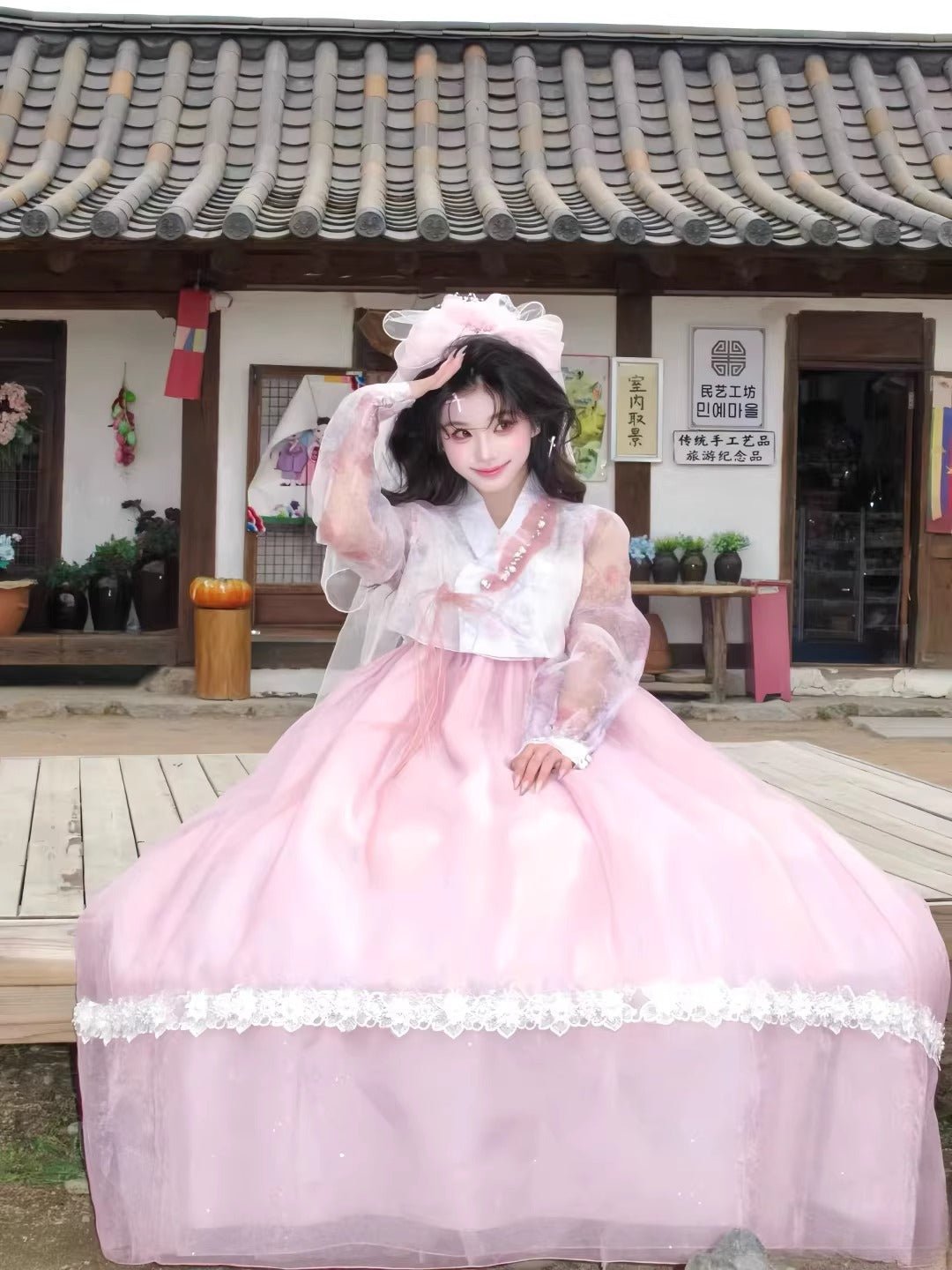 Pink Hanbok | Traditional Korean Court Dress for Event - Image 3