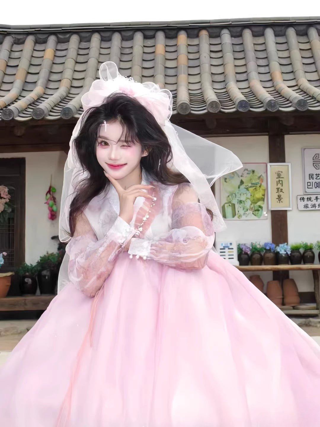 Pink Hanbok | Traditional Korean Court Dress for Event - Image 2