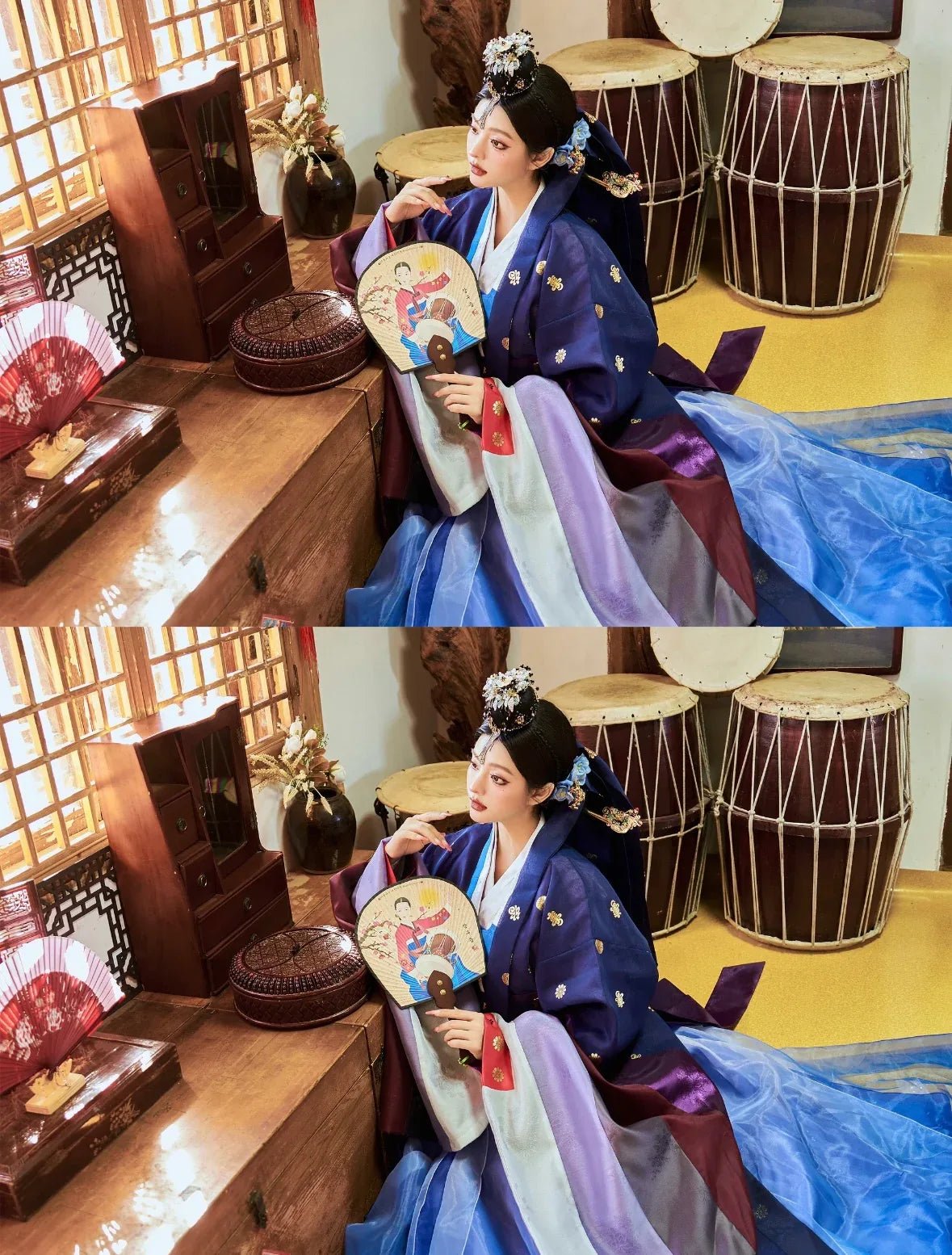 Blue Purple Hanbok | Korean Princess Dress | Traditional Joseon Style - Image 7